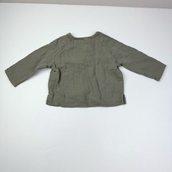 Quincy Mae Neutral Woven Top & Striped Pants Set - Picture 6 of 10